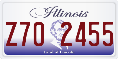 IL license plate Z702455