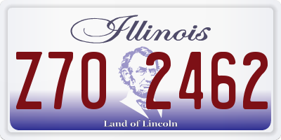 IL license plate Z702462