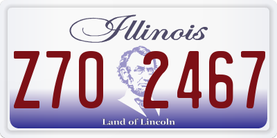 IL license plate Z702467