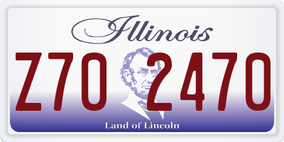 IL license plate Z702470