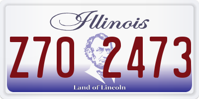 IL license plate Z702473