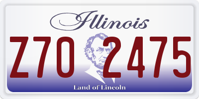 IL license plate Z702475