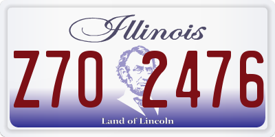 IL license plate Z702476