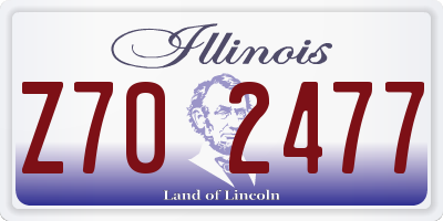 IL license plate Z702477