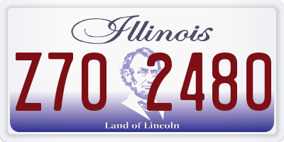 IL license plate Z702480