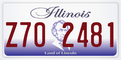 IL license plate Z702481