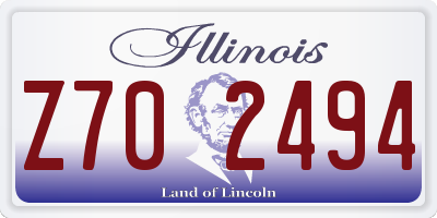 IL license plate Z702494