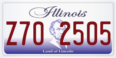 IL license plate Z702505
