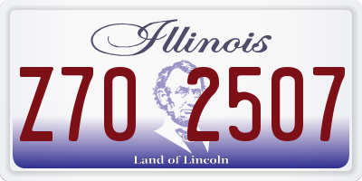 IL license plate Z702507