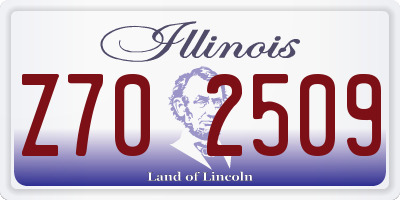 IL license plate Z702509
