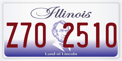 IL license plate Z702510