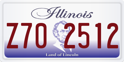 IL license plate Z702512
