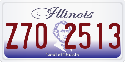 IL license plate Z702513