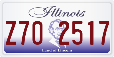 IL license plate Z702517