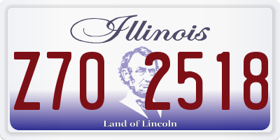 IL license plate Z702518