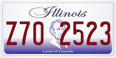 IL license plate Z702523