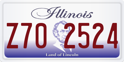 IL license plate Z702524