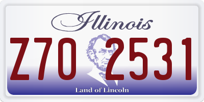 IL license plate Z702531