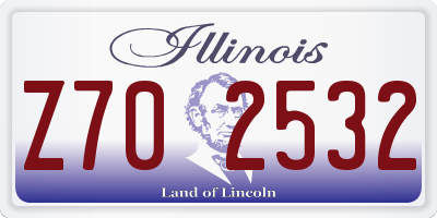IL license plate Z702532