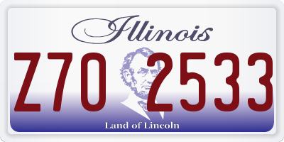 IL license plate Z702533