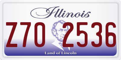 IL license plate Z702536