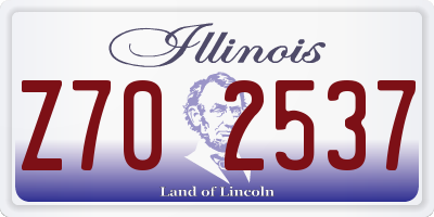 IL license plate Z702537