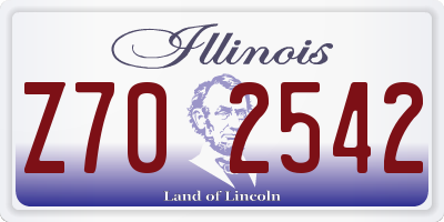 IL license plate Z702542