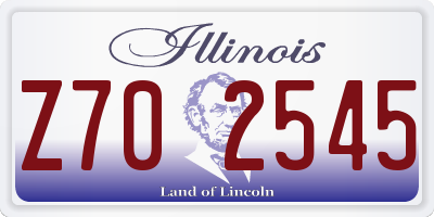 IL license plate Z702545