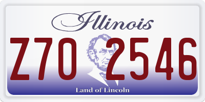 IL license plate Z702546