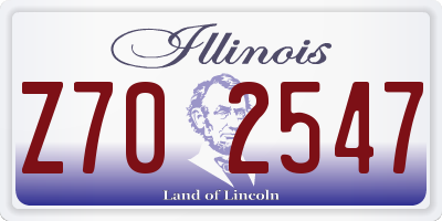 IL license plate Z702547