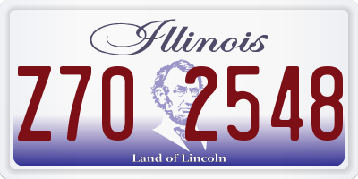 IL license plate Z702548
