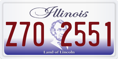IL license plate Z702551