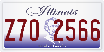 IL license plate Z702566