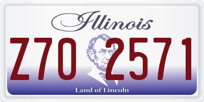 IL license plate Z702571