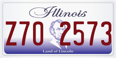 IL license plate Z702573