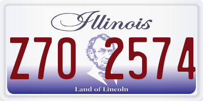 IL license plate Z702574