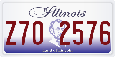 IL license plate Z702576