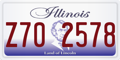 IL license plate Z702578