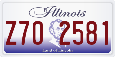 IL license plate Z702581