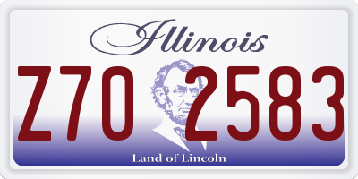 IL license plate Z702583