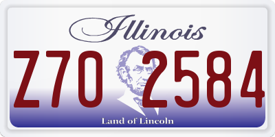 IL license plate Z702584