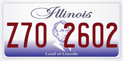 IL license plate Z702602