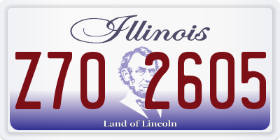 IL license plate Z702605