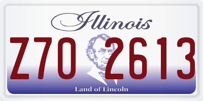 IL license plate Z702613