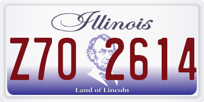 IL license plate Z702614