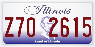 IL license plate Z702615