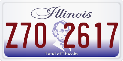IL license plate Z702617