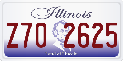 IL license plate Z702625