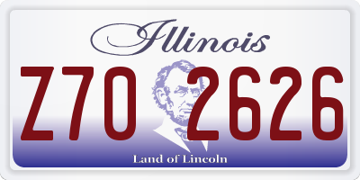 IL license plate Z702626