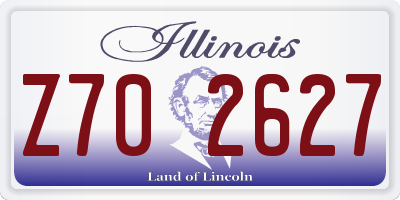 IL license plate Z702627